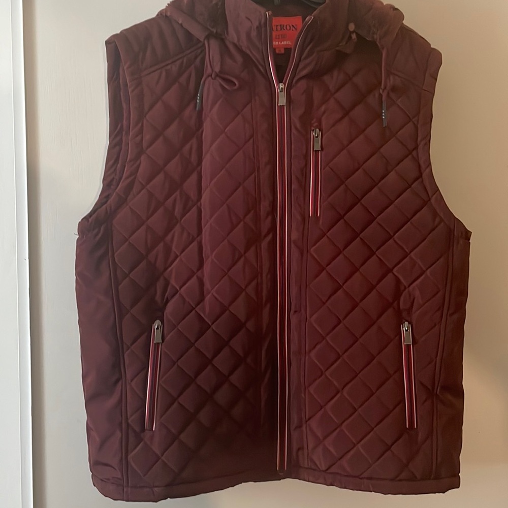 Pattern vest with pockets closures beautiful red color cheap elegant warm  soft